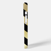 黒と金ゴールドストライプ |モノグラム Case-Mate iPhoneケース (裏面 / 左)