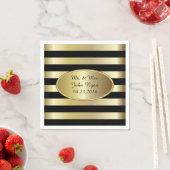 黒と金ゴールドストライプ | 任意の大事な行事 スタンダードカクテルナプキン (インサイチュ)