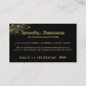 黒と金ゴールドスパークルモバイルタンニングスプレー 名刺 (裏面)