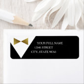 黒と金ゴールドタキシード差出人住所ラベル ラベル (インサイチュ)