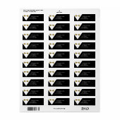 黒と金ゴールドタキシード差出人住所ラベル ラベル (フルシート)