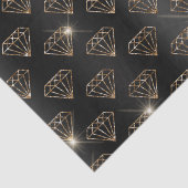 黒と金ゴールドダイヤモンドエレガントな結婚式婚約 薄葉紙 (詳細)