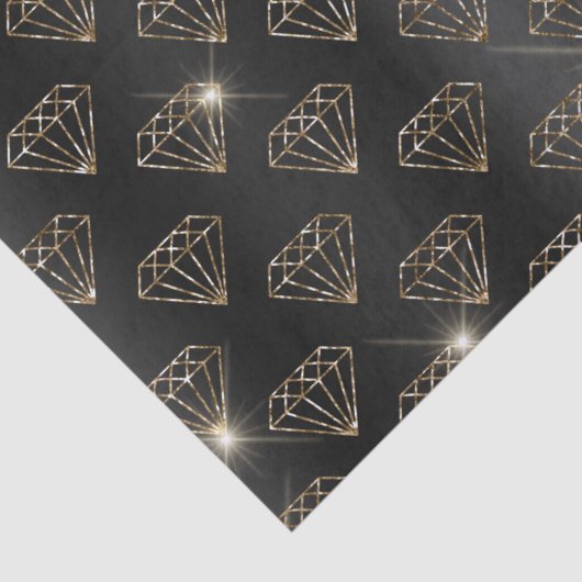 黒と金ゴールドダイヤモンドエレガントな結婚式婚約 薄葉紙 (詳細)