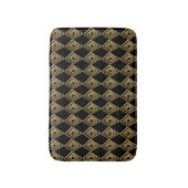 黒と金ゴールドダイヤモンドドードル バスマット (正面縦)