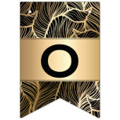 黒と金ゴールドダマスク・ファーンの卒業パーティー バンティングフラッグ (第2の旗)