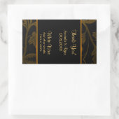 黒と金ゴールドダマスク – ワインラベル大4.5 x 2.7 長方形シール (バッグ)