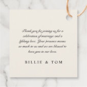 黒と金ゴールドチェッカ縁どボ結婚ード フェイバータグ (裏面)