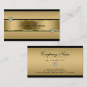 黒と金ゴールドテクスチャ 名刺 (正面/裏面)
