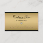黒と金ゴールドテクスチャ 名刺 (裏面)