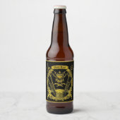 黒と金ゴールドトライバルスタイル ビールラベル (正面)