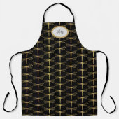 黒と金ゴールドトンボ エプロン (正面)