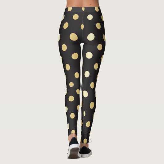 黒と金ゴールドドットパターンのレギング レギンス (裏面)