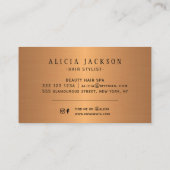 黒と金ゴールドドット銅華やかな髪のサロン 名刺 (裏面)