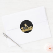 黒と金ゴールドハイヒールシューズパーティー ラウンドシール (封筒)