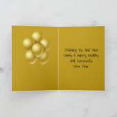 黒と金ゴールドハッピーニューイヤーパーソナライズされたカード カード (内部)