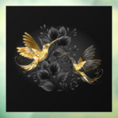 黒と金ゴールドハミングバード ウィンドウサイン (シート3)