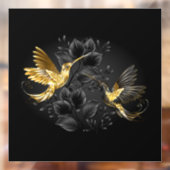 黒と金ゴールドハミングバード ウィンドウサイン (シート2)