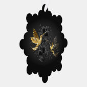 黒と金ゴールドハミングバード オーナメントカード (右)