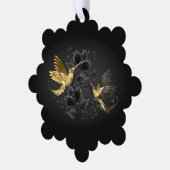黒と金ゴールドハミングバード オーナメントカード (左)