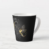 黒と金ゴールドハミングバード カフェラテマグ (右アングル)