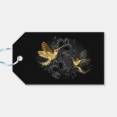 黒と金ゴールドハミングバード ギフトタグ (裏面横)