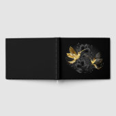 黒と金ゴールドハミングバード ゲストブック (全面)