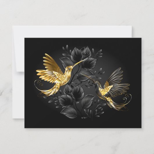 黒と金ゴールドハミングバード セーブザデート (正面)