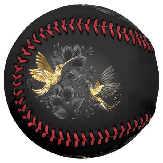 黒と金ゴールドハミングバード ソフトボール (正面左)