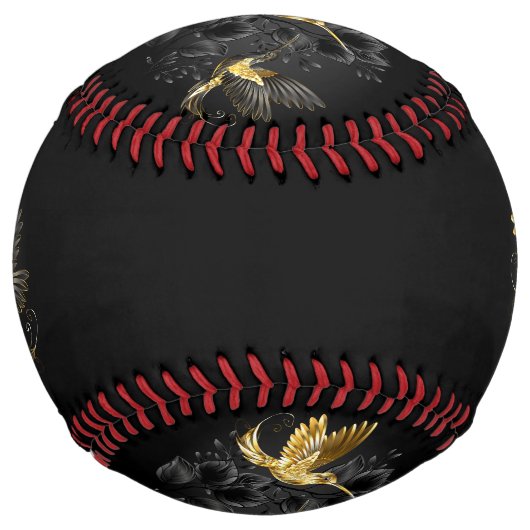 黒と金ゴールドハミングバード ソフトボール (正面)