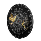 黒と金ゴールドハミングバード ダーツボード (正面右)