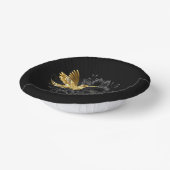 黒と金ゴールドハミングバード ペーパーボウル (傾斜あり)