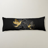 黒と金ゴールドハミングバード ボディピロー (裏面)