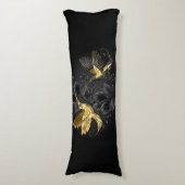 黒と金ゴールドハミングバード ボディピロー (正面縦)