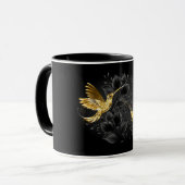 黒と金ゴールドハミングバード マグカップ (正面左)
