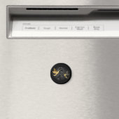 黒と金ゴールドハミングバード マグネット (インサイチュ (食洗機))