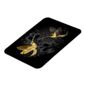 黒と金ゴールドハミングバード マグネット (左側)