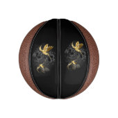黒と金ゴールドハミングバード ミニバスケットボール (縦)