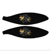 黒と金ゴールドハミングバード ミニバスケットボール (パネル)