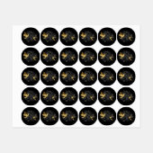 黒と金ゴールドハミングバード ラベル (シート)