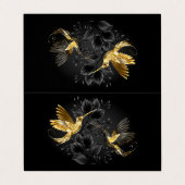 黒と金ゴールドハミングバード 名刺 (外部フラット)