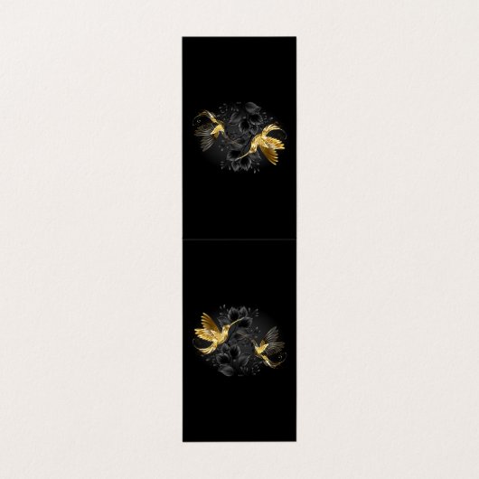 黒と金ゴールドハミングバード 名刺 (外部フラット)