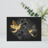 黒と金ゴールドハミングバード 案内状 (スタンド正面)