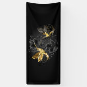 黒と金ゴールドハミングバード 横断幕 (縦)