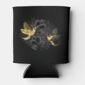 黒と金ゴールドハミングバード 缶クーラー (正面)