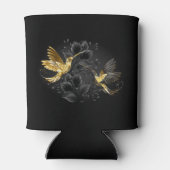 黒と金ゴールドハミングバード 缶クーラー (裏面)