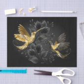 黒と金ゴールドハミングバード 薄葉紙 (クラフト)