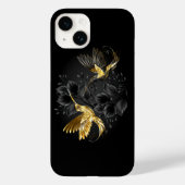黒と金ゴールドハミングバード Case-Mate iPhoneケース (裏面)