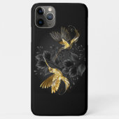 黒と金ゴールドハミングバード Case-Mate iPhoneケース (裏面)