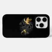 黒と金ゴールドハミングバード Case-Mate iPhoneケース (裏面 (横))