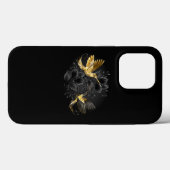 黒と金ゴールドハミングバード Case-Mate iPhoneケース (裏面 (横))
